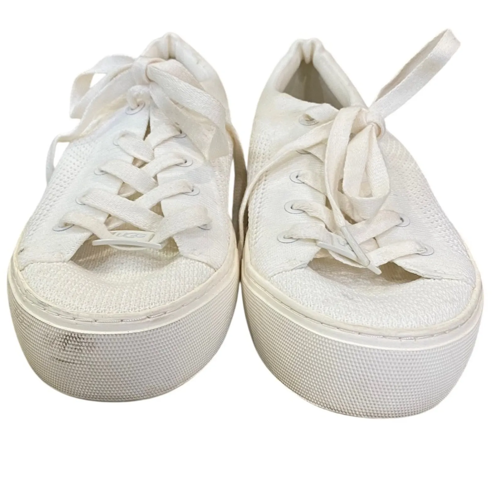 UGG Women's ZILO Knit White lace up comfort Sneakers Size 7 - Image 4