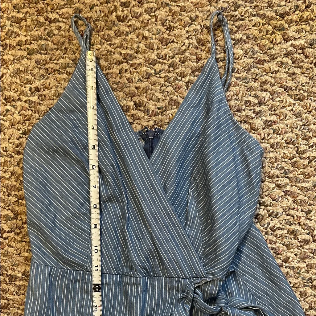 Altar’d State Cotton Pinstripe Faux Wrap Mini Dress, Size Small - Image 6