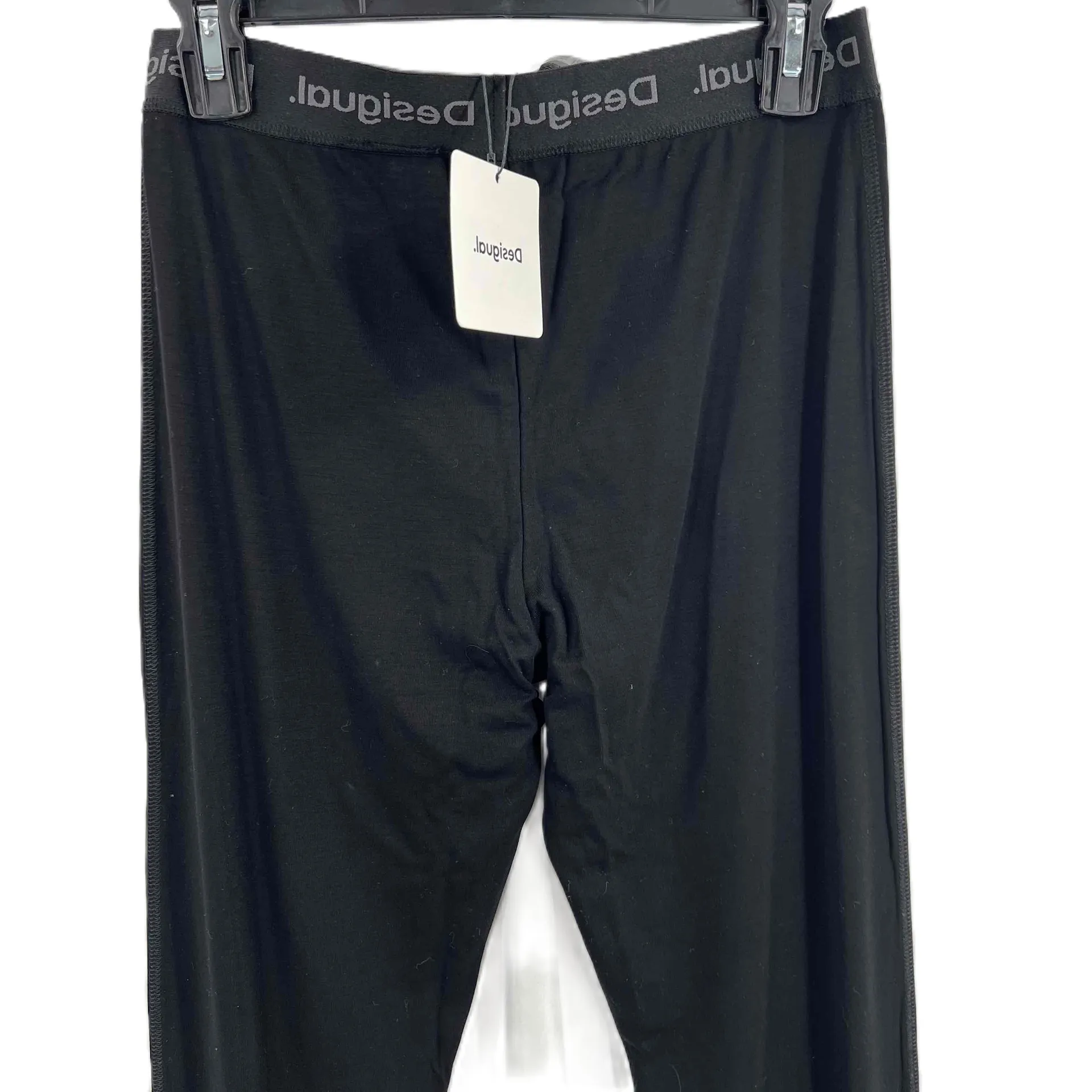 DESIGUAL Black Logo Waistband Jersey Knit Elastic Pants Womens US Small‎ Nee - Image 4