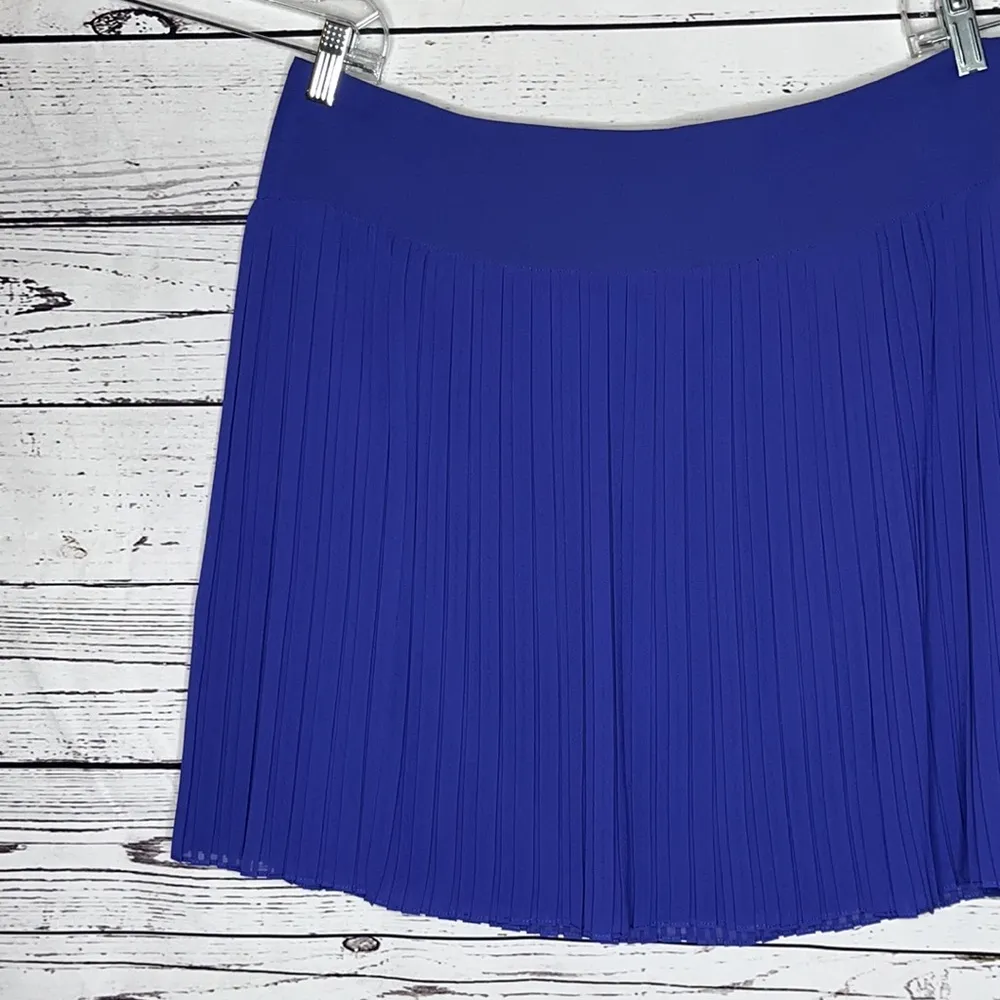 Ann Taylor Loft NWT Size 12 Purple Fully Lined Pleated A-Line Skirt - Image 2