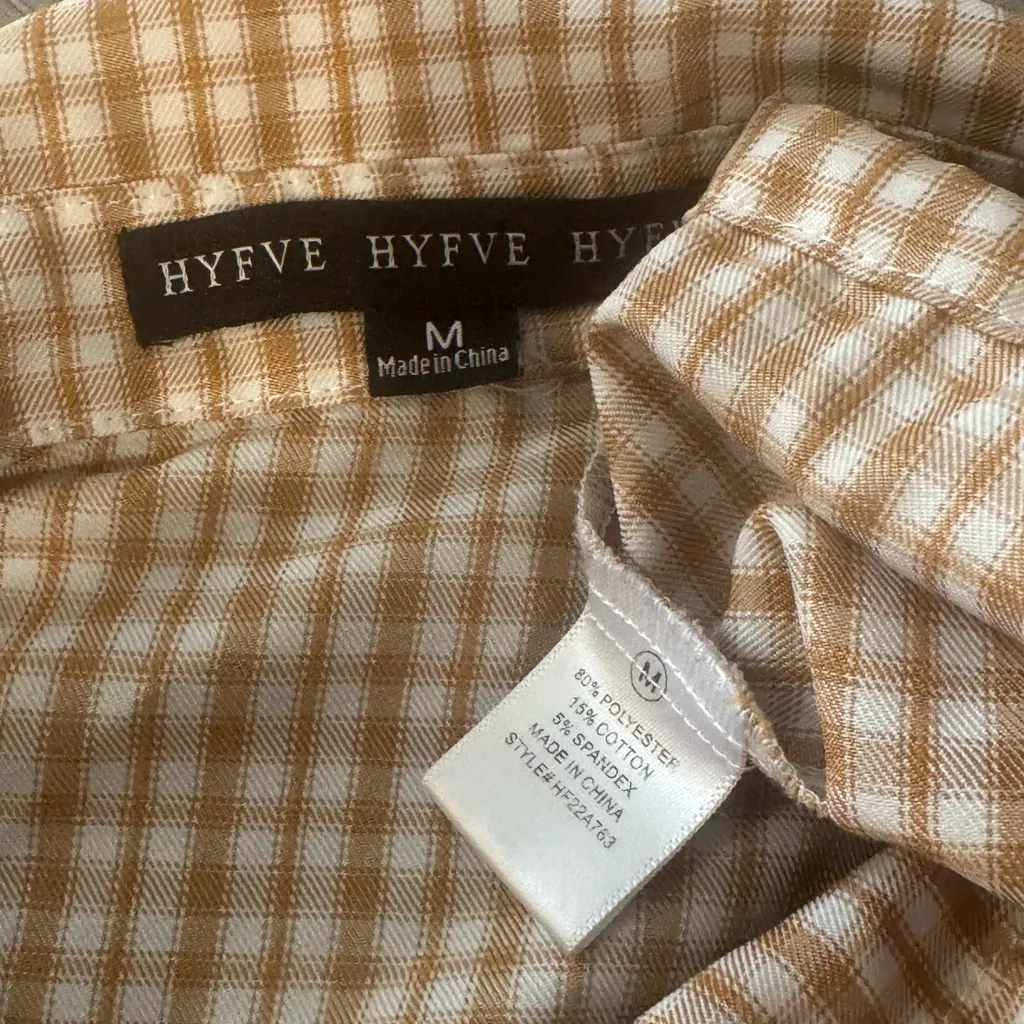 Hyfve Modern Button-Down Crop Top, Light Brown/Beige, Size M - Image 6
