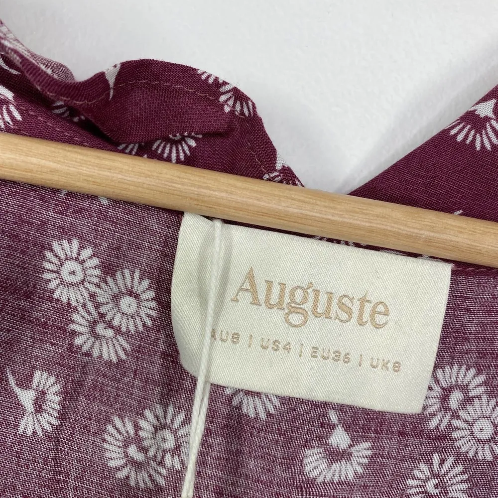 Auguste The Label Mae Devine Burgundy Purple Floral Mini Dress Womens Size 4 NWT - Image 7