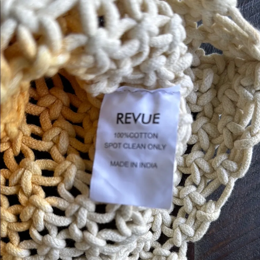 Boho Crochet Fringe Tote Orange - Image 3