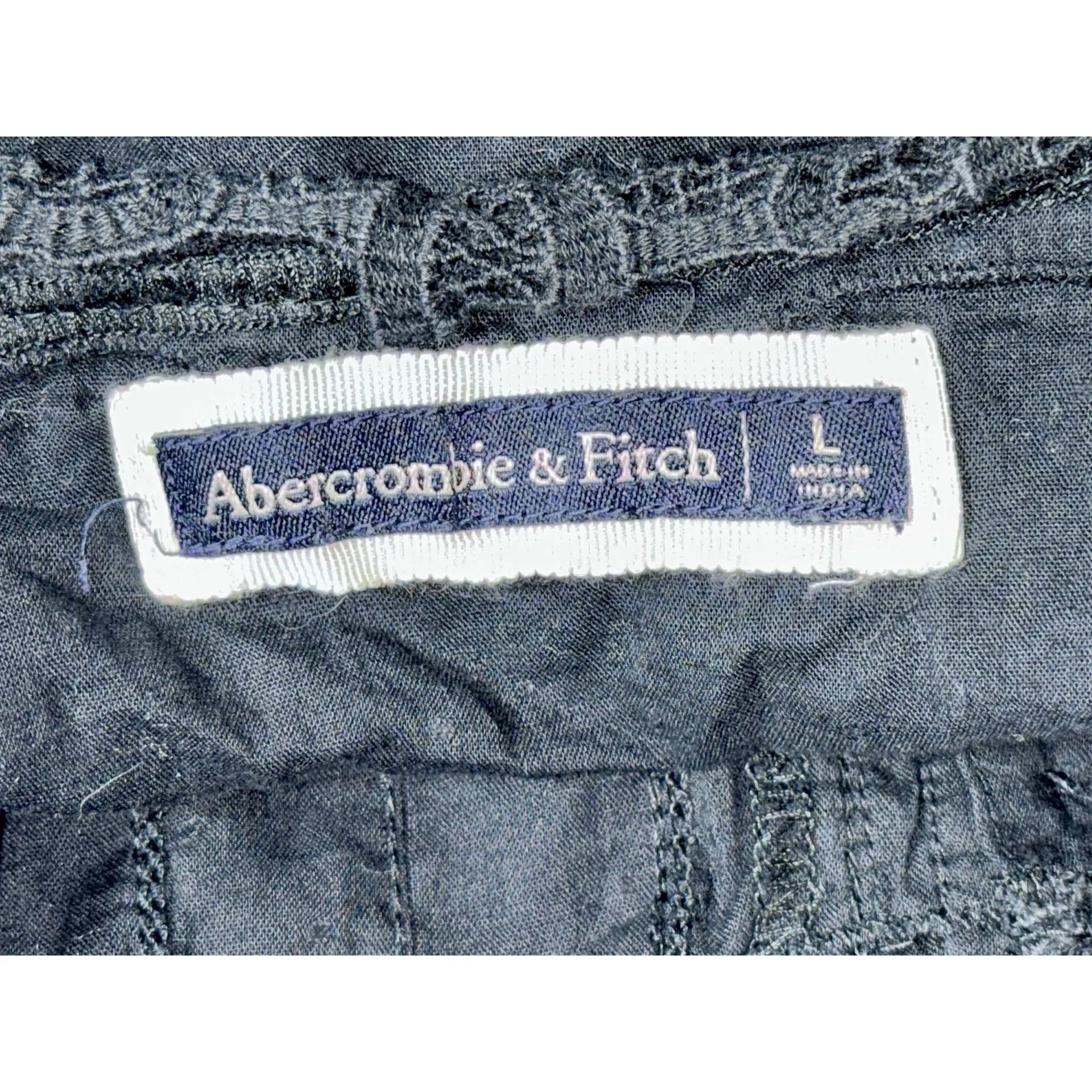 Abercrombie & Fitch Navy Blue Lace Button V-Neck Sleeveless Cami Tank Top Size L - Image 3