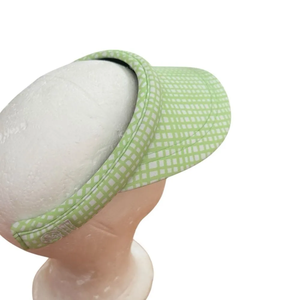 Lele Sadoughi Pistachio Gingham x Solid & Striped Printed Hard visor NWOT - Image 4