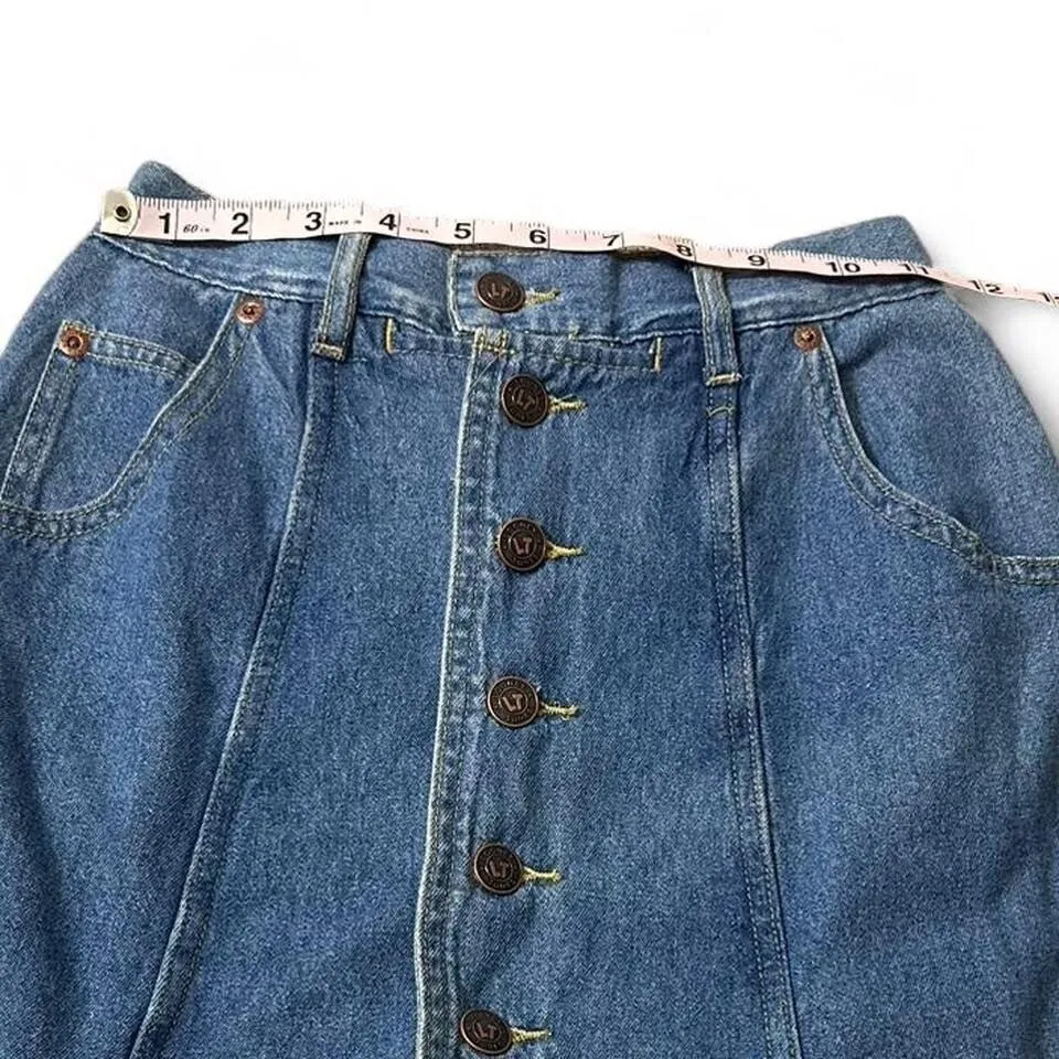 Vintage‎ Looney Tunes Denim High Waist Skort Blue Size undefined - Image 7