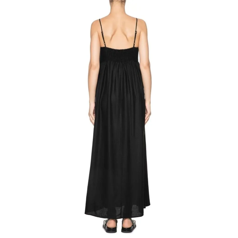 NWOT Farm Rio Linen Blend Black Sleeveless Maxi Dress Size S - Image 3