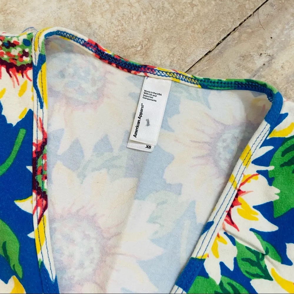 Classic American apparel v-neck wrap sunflower long sleeve bodysuit one piece - Image 2