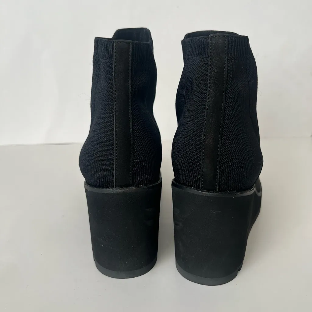 Eileen Fisher Adele wedge leather ankle boots black 9.5 - Image 10