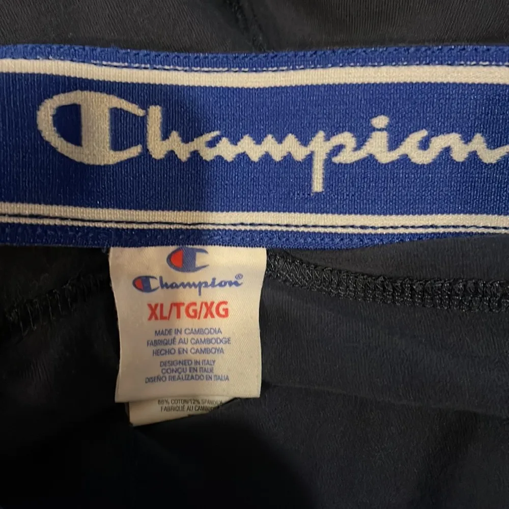 Champion Vintage 1990s Y2K Capri Length Dark Navy Blue Athletic Pants XL - Image 13