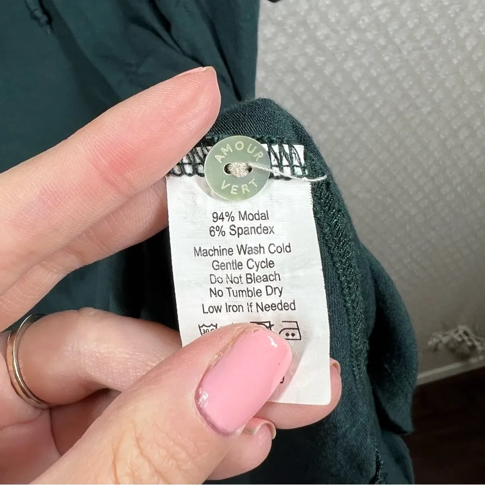 Amour‎ Vert Green Modal Long Sleeve Tie Waist Dress - Image 4