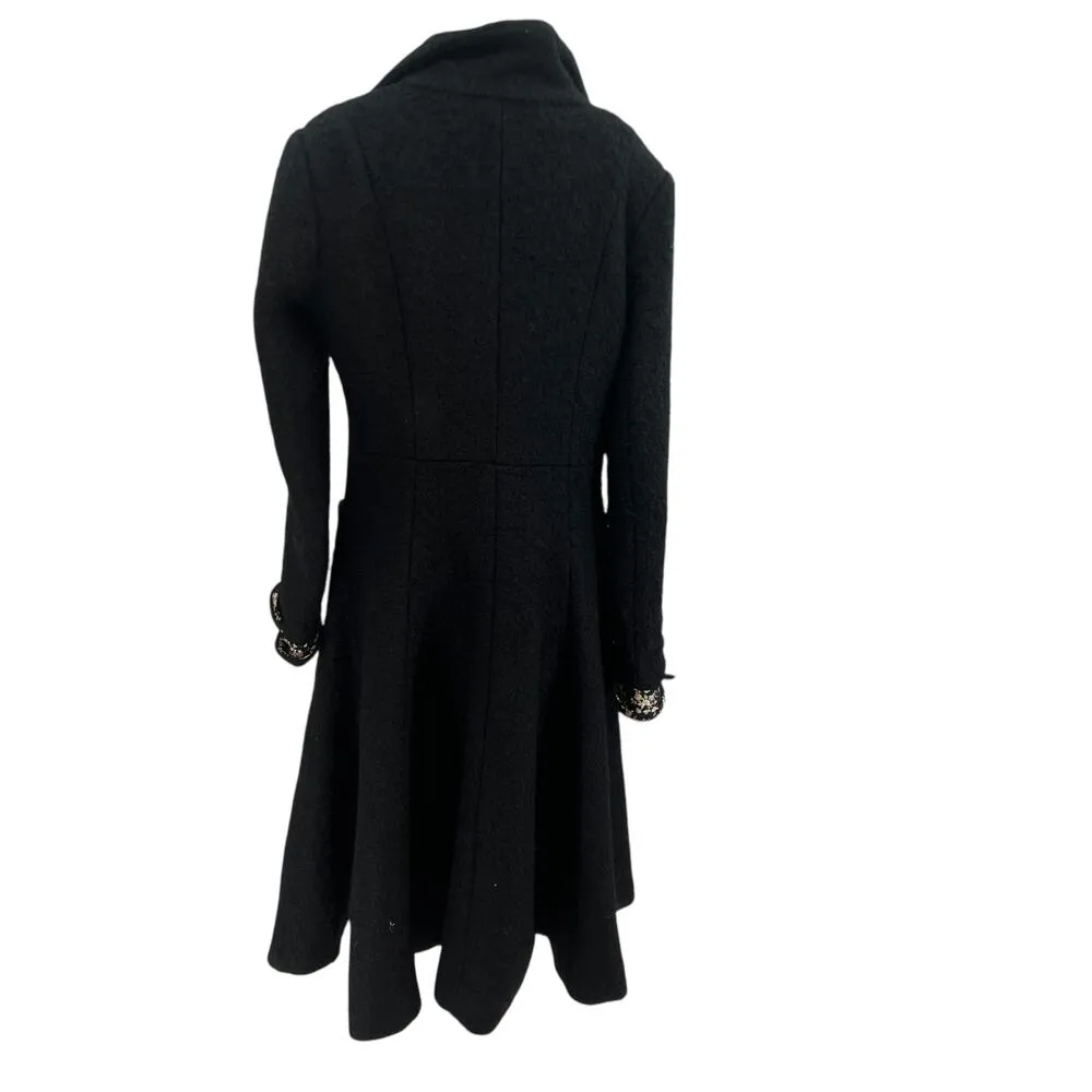 Collectif Vintage Lillian 50s Boucle Peter Pan Collar Coat Black‎ Size US 10 Black - Image 11