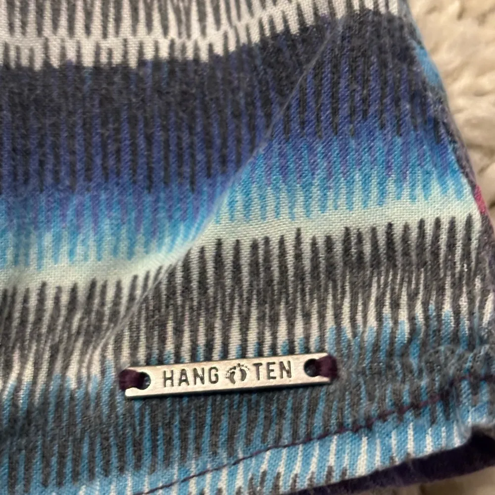 Hang Ten Striped Blue and Purple Women's Crop Top Size M - Image 6