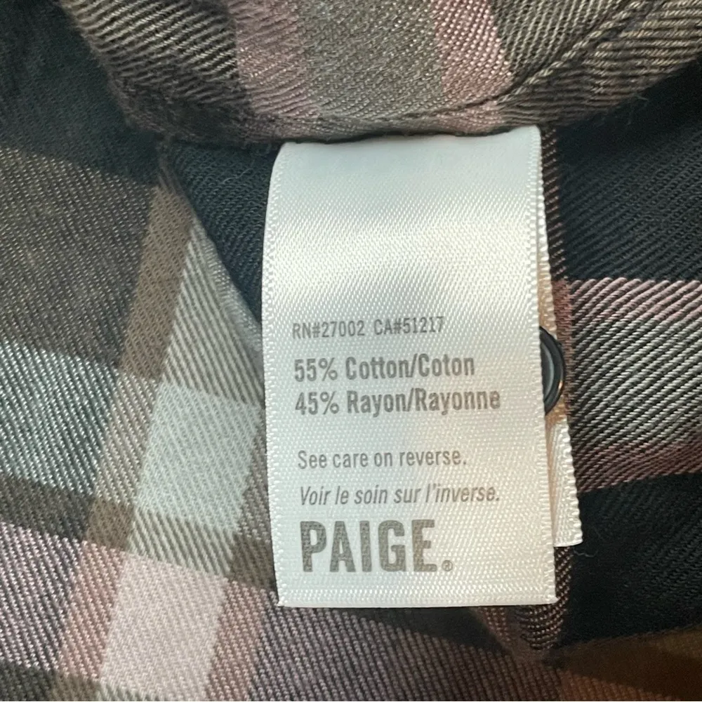 Paige  Womens Davlyn Classic Oversized Boyfriend Plaid Button Up Shirt Small - Image 8