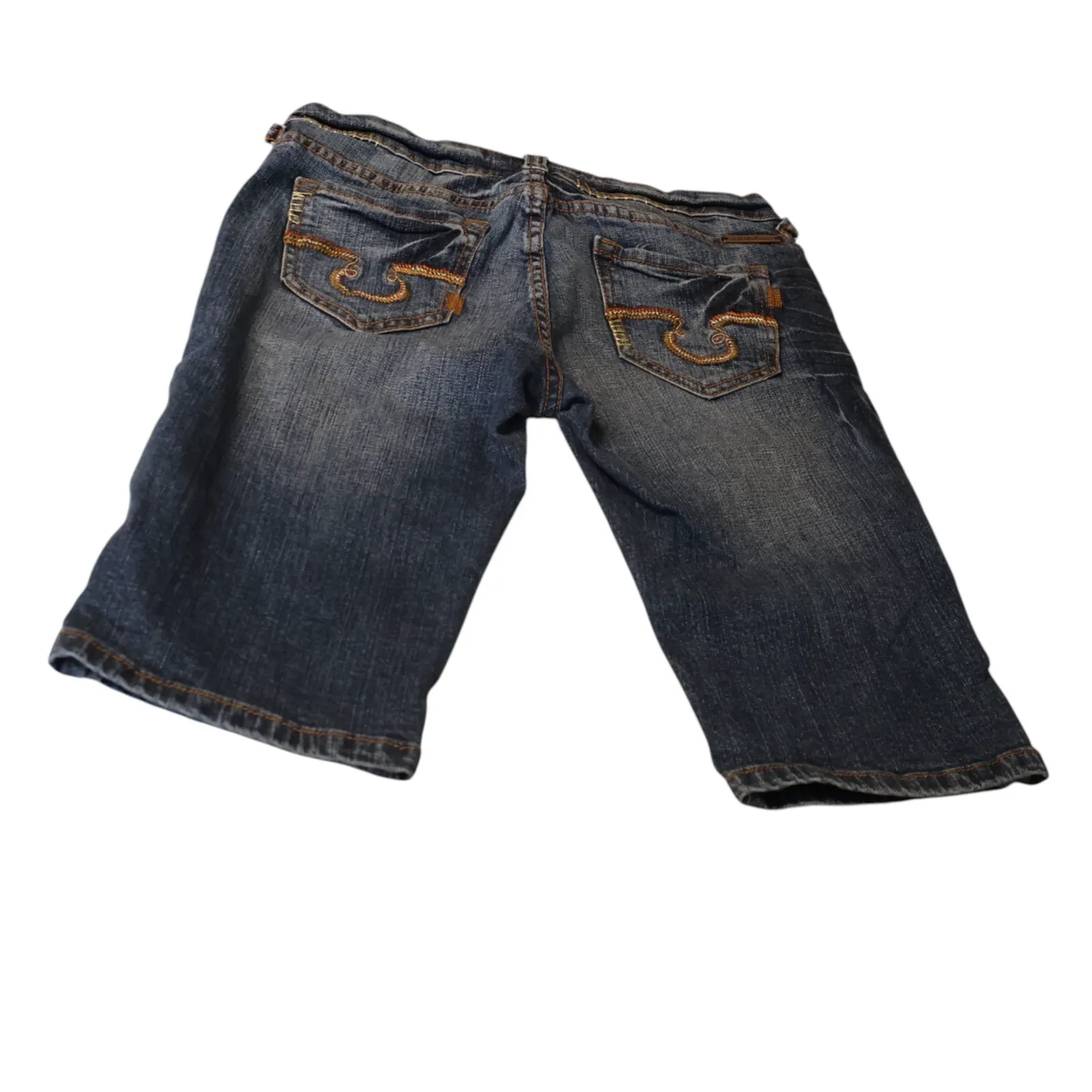 LA Idol USA Jorts Y2K Embroidered Denim Bermuda‎ Streetwear Summer Juniors 3 Blue Size 23 - Image 2