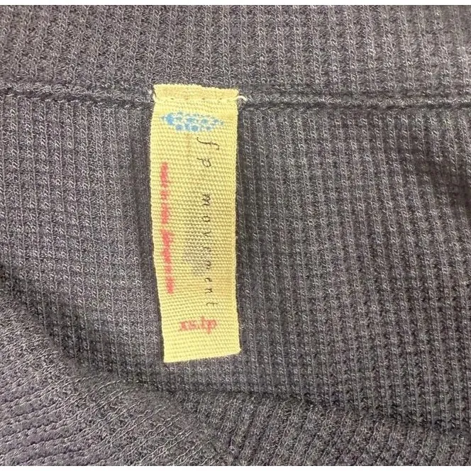 Free People FP Movement Sweater Womens XS Striped Thermal Cropped Thumbholes - Image 5