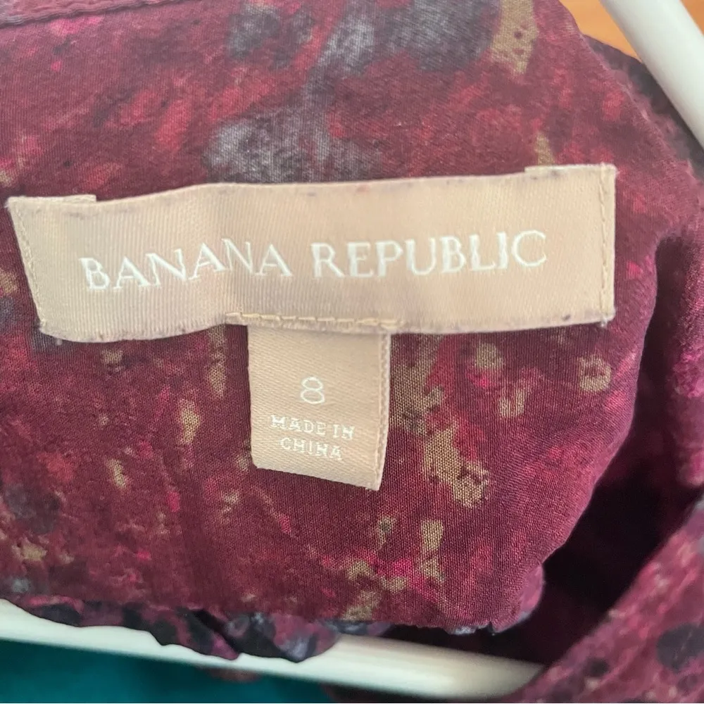 Size 8 Banana Republic Purple Button Down Blouse C2 - Image 5