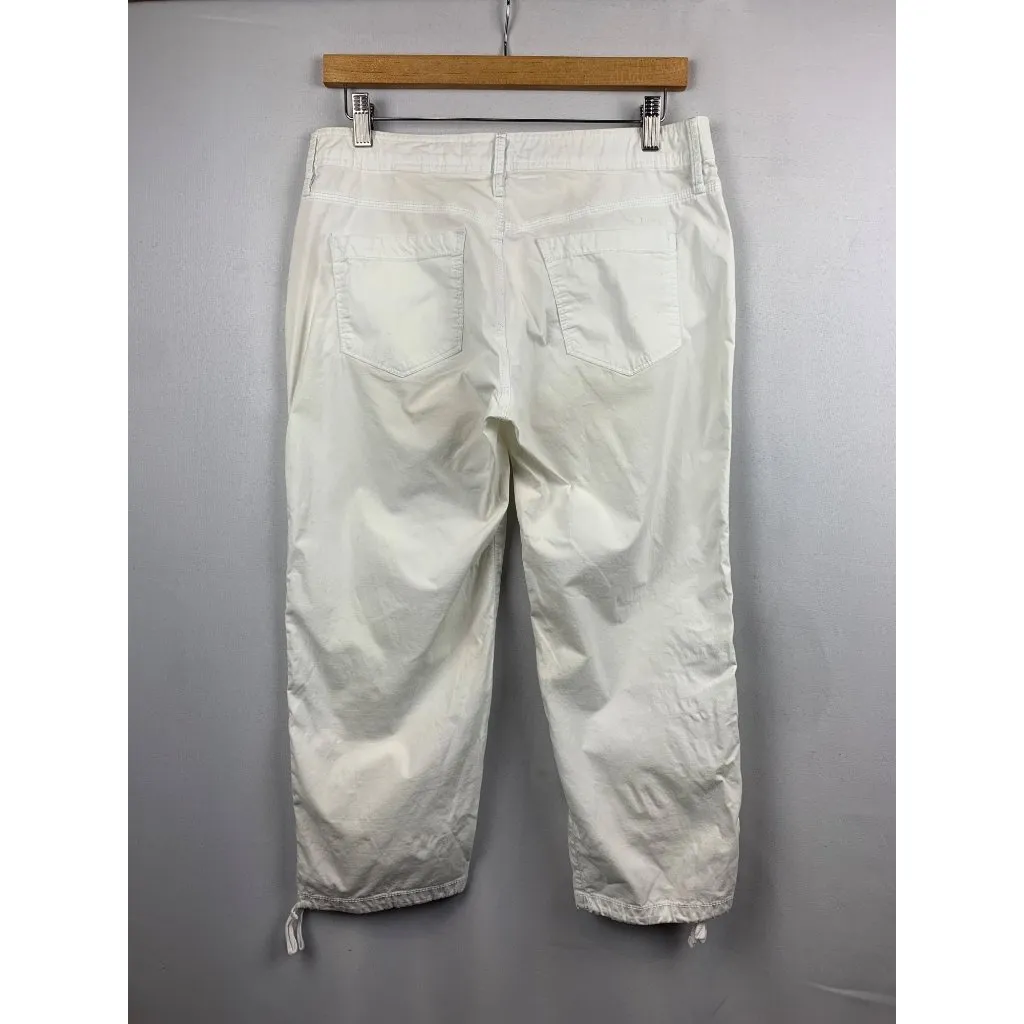 DKNY Jeans Womens White Drawstring Hem Pants Size 8 - Image 2