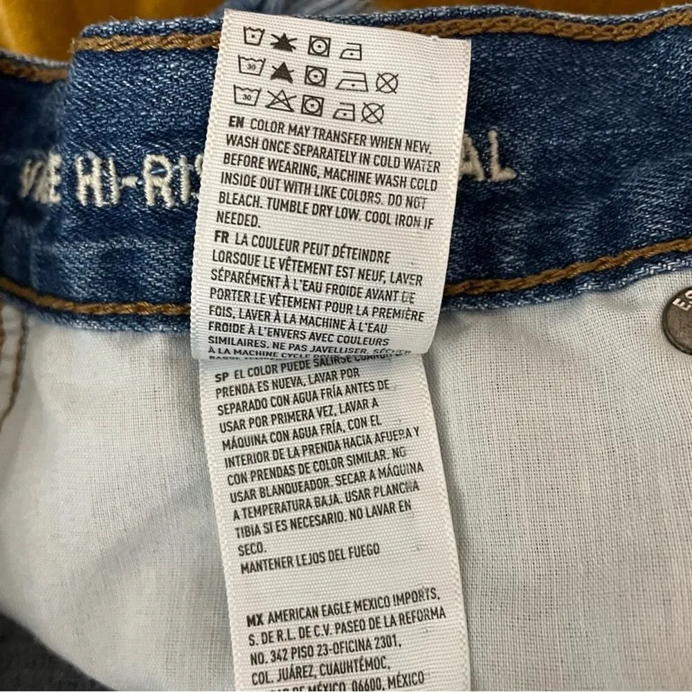 Two Tone vintage Hi Rise Ripped Festival Cutoffs Jean shorts 8 - Image 10