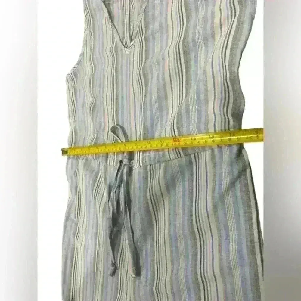 Drew Anthropologie Striped Sleeveless Wide Leg Jumpsuit Blue Grey‎ White XS - Image 8