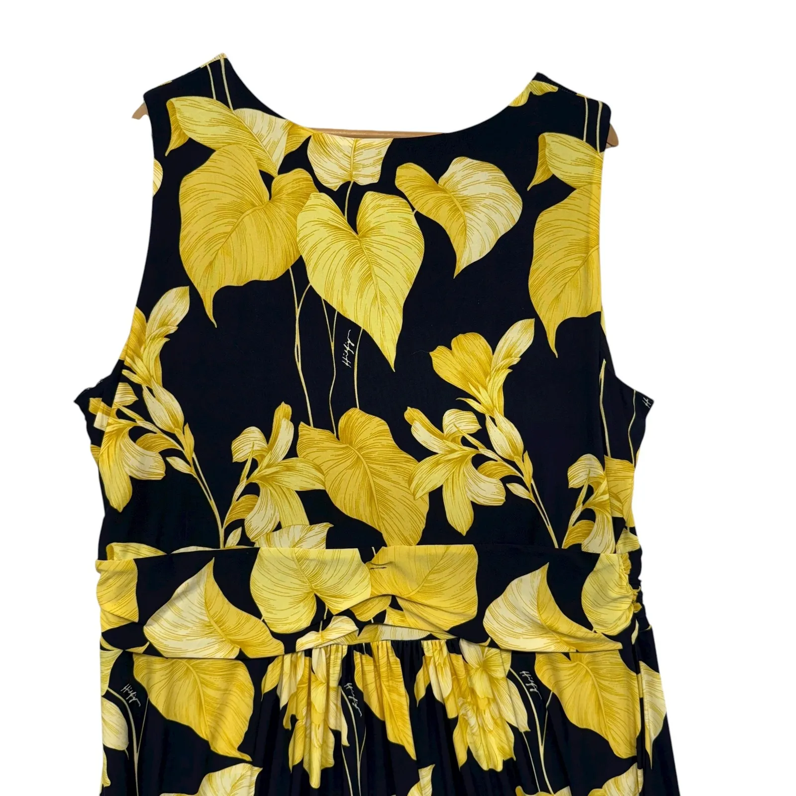 Tommy Hilfiger Women Maxi Dress Yellow‎ Floral Print Sleeveless V Neck 22W NEW - Image 7