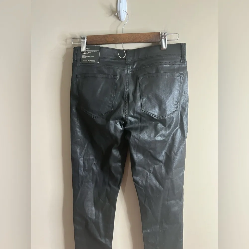 NWT banana republic skinny 26/2r shiny black jeans - Image 9