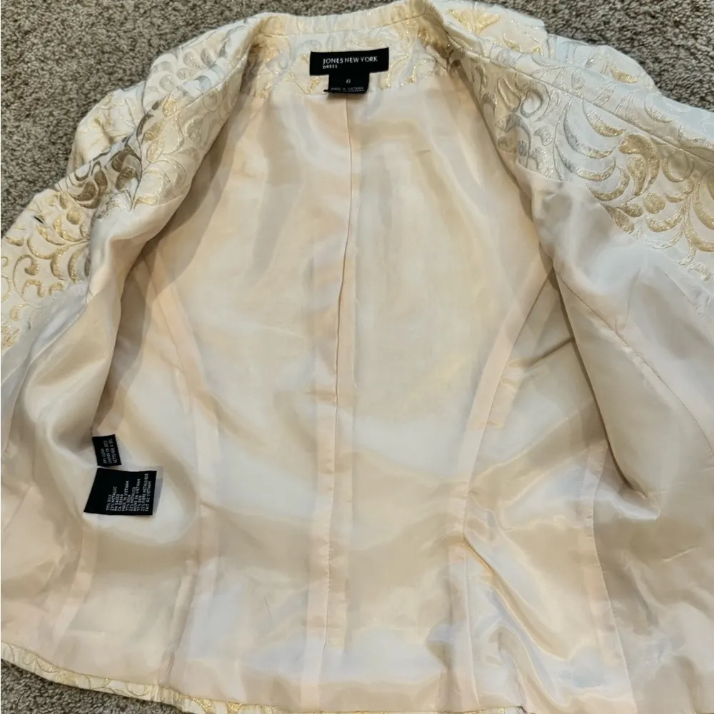 Mother of the Bride Formal Business Elegant Office Gold Blazer Jones New York - Image 7