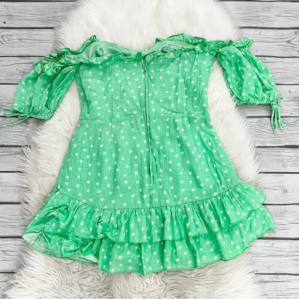 Finders Keepers Green Wildflower Off the shoulder mini dress - Image 5
