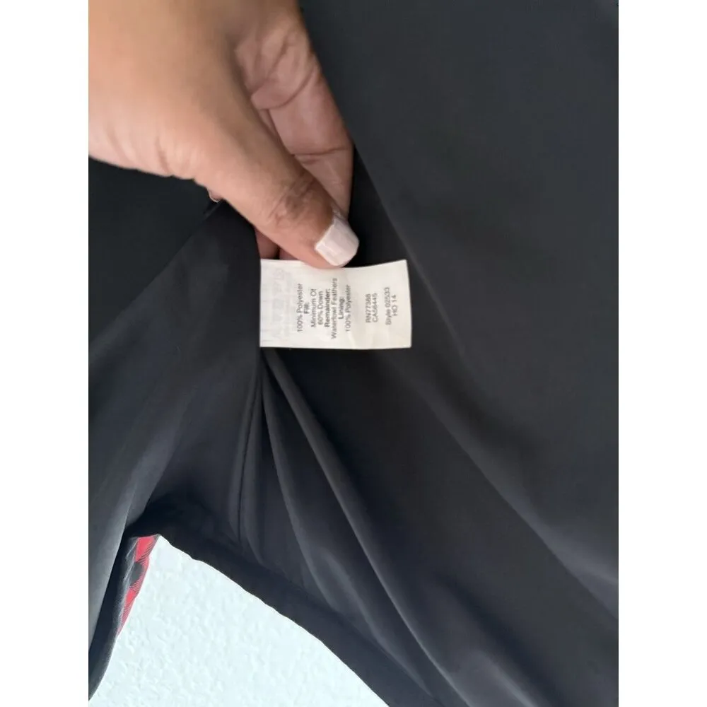 J.Crew Down Puffer Vest Womens Small Black‎ Red Gingham Printed Quilted Full Zip - Image 11