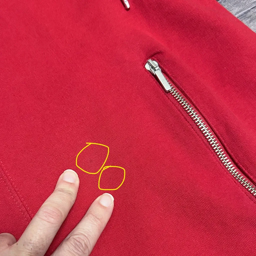 Love Moschino Red Short Sleeve Collar V Neck Pullover Sweatshirt Dress 6 *STAINS - Image 13