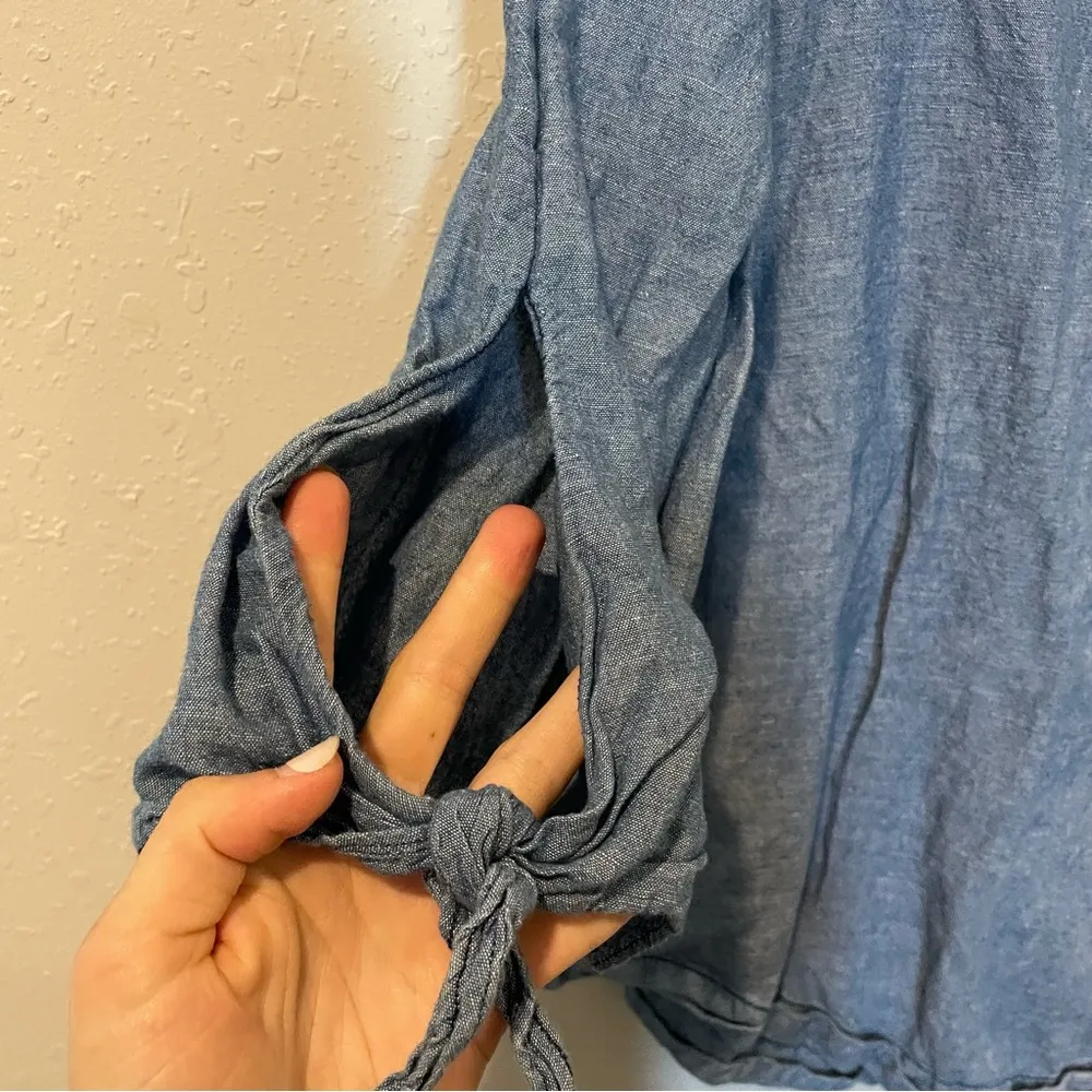 Free People Show Some Shoulder Top in Chambray - Image 7