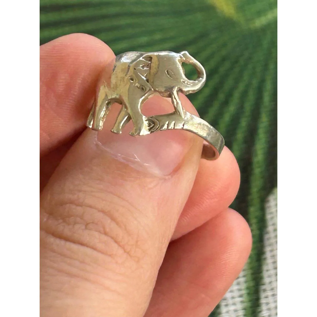 925 sterling silver ring band size 7.5 2.39g lot d7 elephant - Image 4