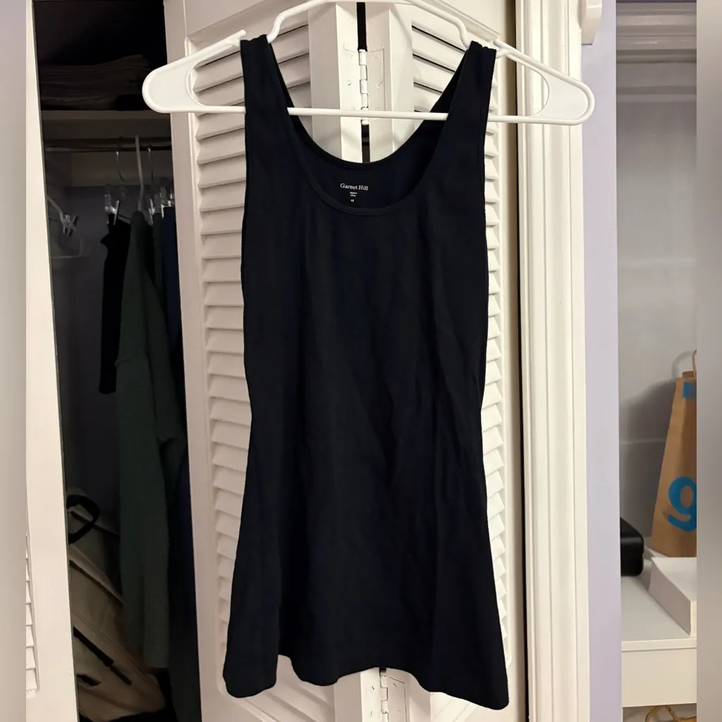Garnet Hill Cotton Layering Tank Black Size Extra Small - Image 2