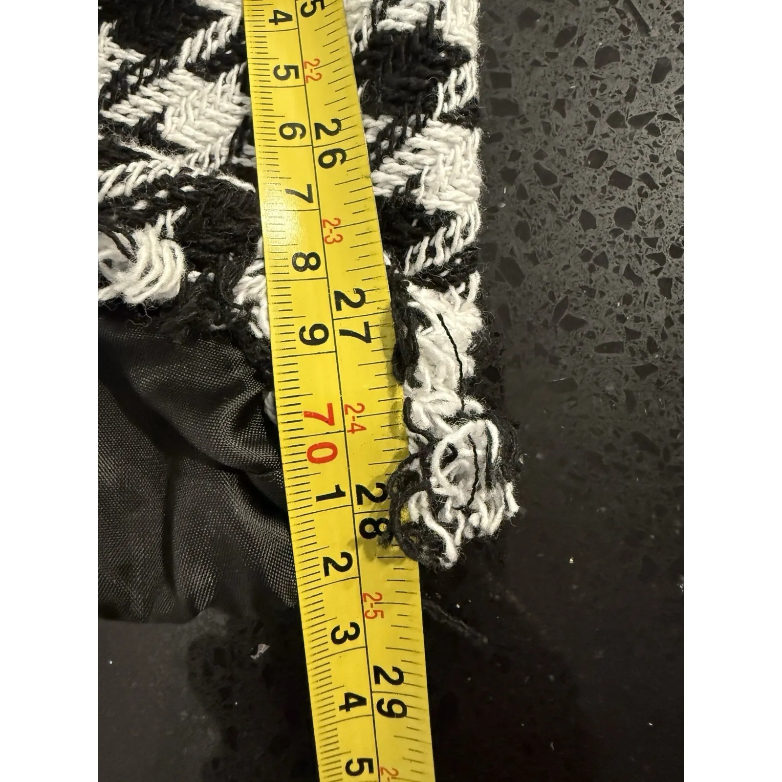 Boohoo Boucle Designer Blazer Black White Oversized Loose Coat UK 10 designer Size 6 - Image 7