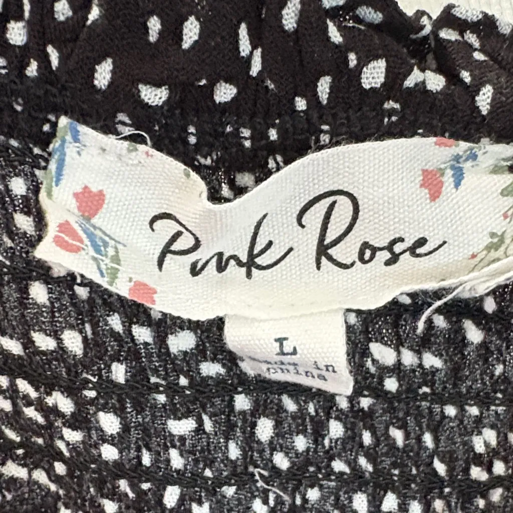 Pink Rose Black and White Mini Dress - Image 8