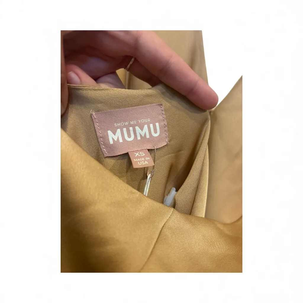 Show Me Your MuMu Backless Gold Sleeveless‎ Halter Dress NWT/NWOT - Image 2