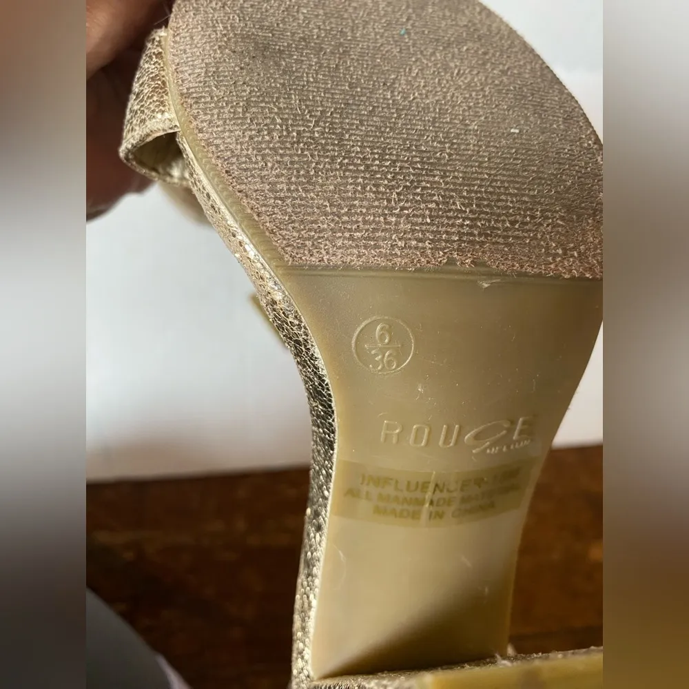 Rouge Helium Gold Heels Women’s size 6 - Image 5