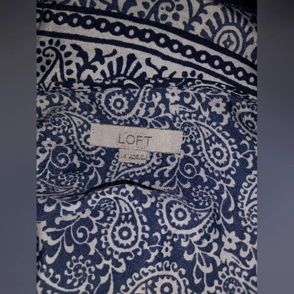 Loft navy blue paisley romper - Image 5