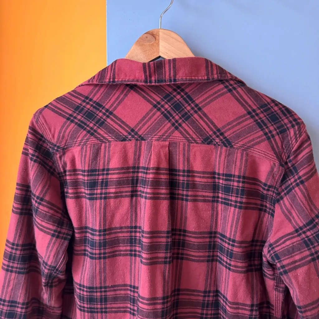 Carhartt Reworked Women's Rugged Flex Relaxed Fit Flannel Fleece Plaid Shirt M - Image 9
