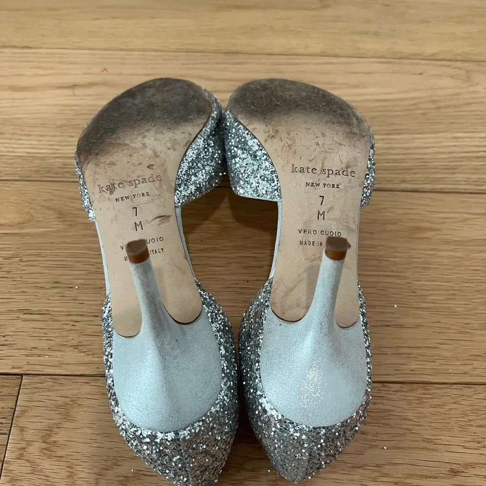 Kate Spade  Sela silver glitter heels - Image 5
