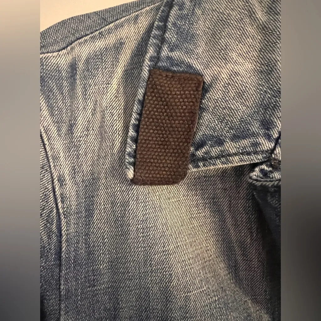 Never worn Gas street mood vintage washed denim jacket size M/L European size. Blue Size L - Image 4