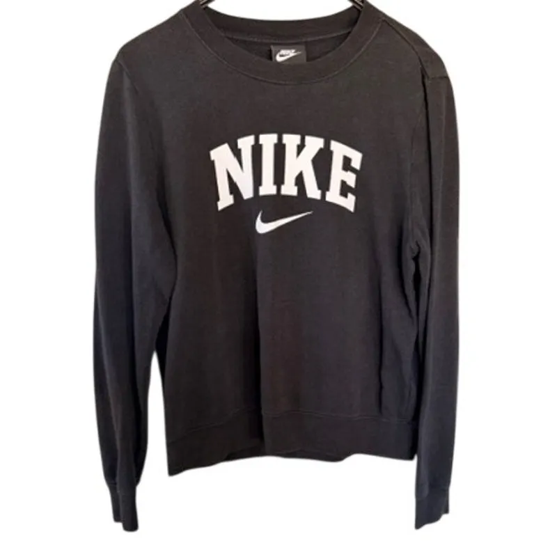 Nike Black Logo Crewneck Sweatshirt Small – Pullover Long Sleeve Size Small - Image 2