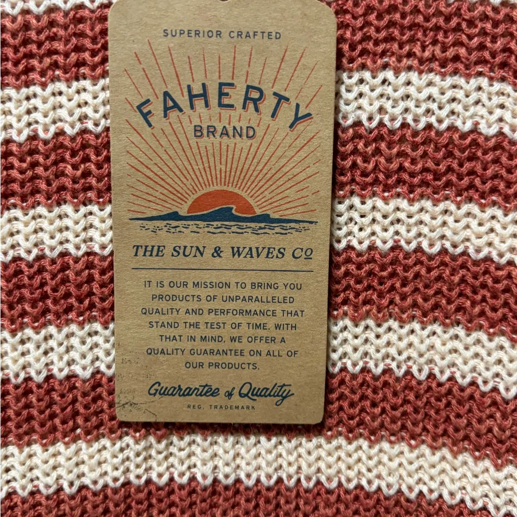 Faherty Miramar Linen Sweater Tank NWT size Small in Sandstone Stripe Sleeveless - Image 4