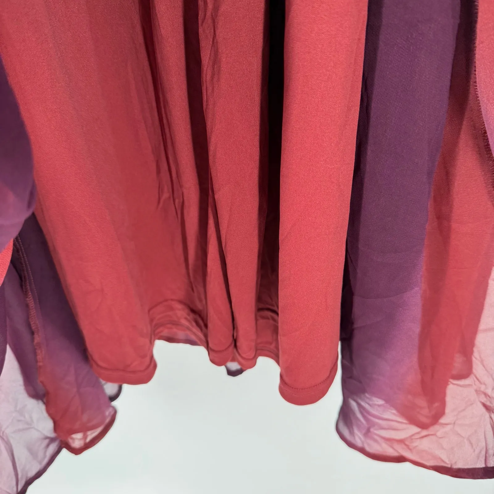 Torrid Dress Size 12/Large/0 NWT Maxi Chiffon Pleated Burgundy Ombre Curvy - Image 12