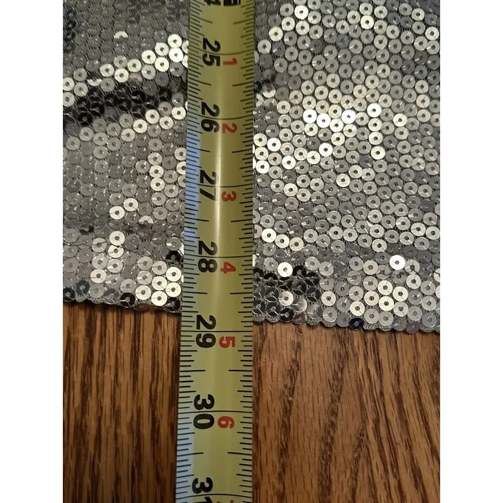 K L D Signature all over sequin dress silver shift short mini party cocktail M Size M - Image 6