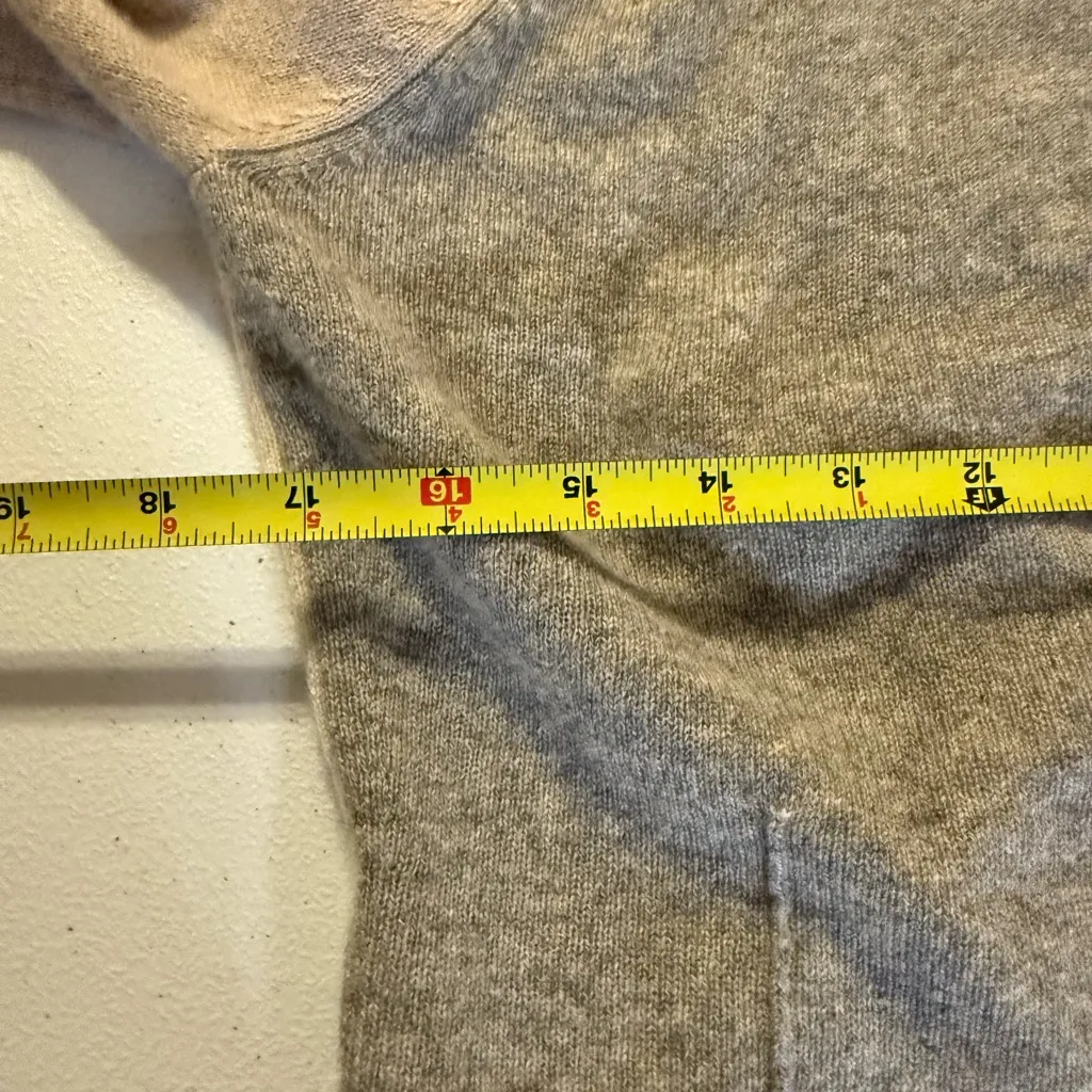 Autumn Cashmere Medium Sweater Poncho Scarf Color Block Two Tone Top Shirt - Image 5