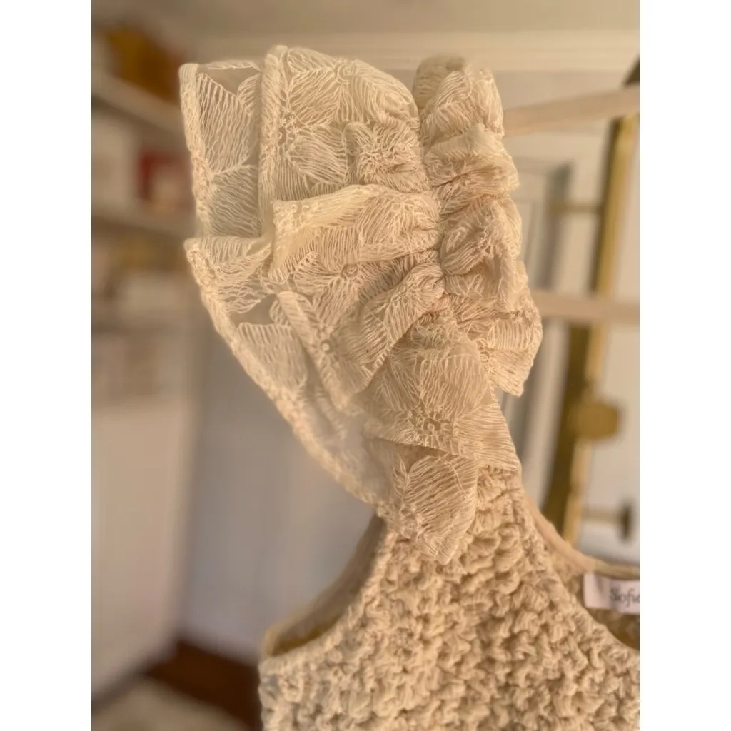 Sofia The Label Maxi Dress Ivory Lace Cottagecore Romantic Parisian Ethereal L Size L - Image 8