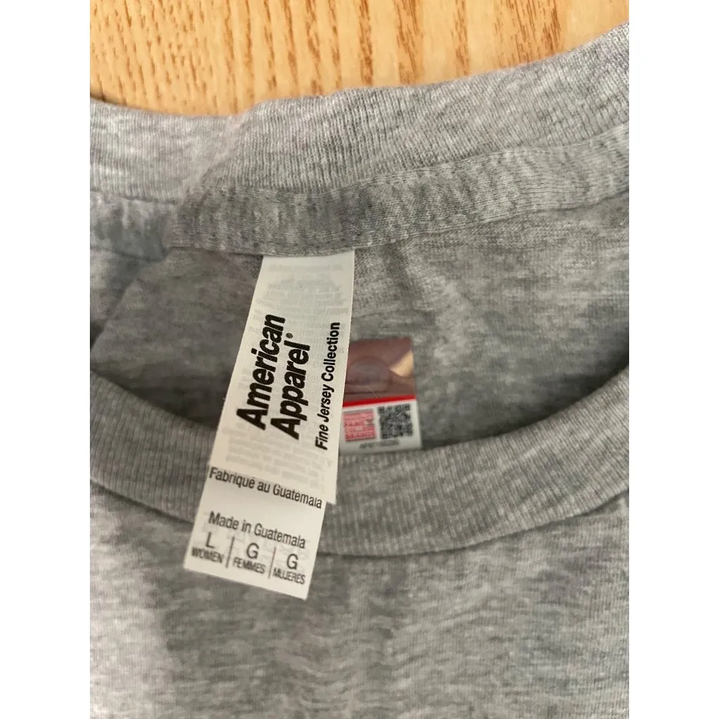 B65 New Women’s Georgia Bulldogs Cropped Tshirt Cotton Heather Gray size Large - Image 3