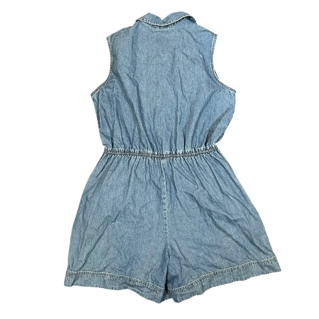 VTG 90s-Y2K Blue Denim Sleeveless Romper Plus Sz 20W 100% Cotton St. John’s Bay - Image 2