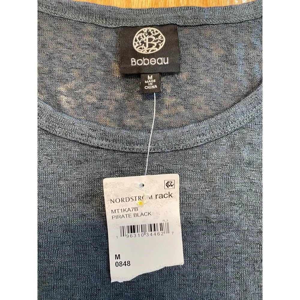 Bobeau Tank Top Women's Medium Blue Side Knot Crew Neck Sleeveless Pullover B62 - Image 3